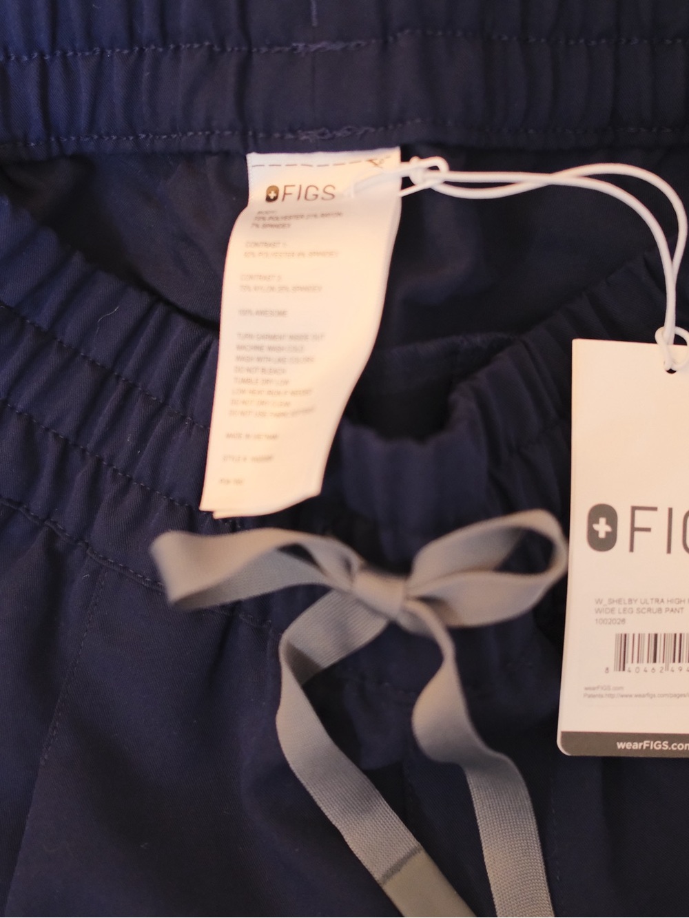 NWT FIGS Shelby Ultra High Rise Wide Leg Scrub Pants Navy Women’s Medium - Picture 2 of 7